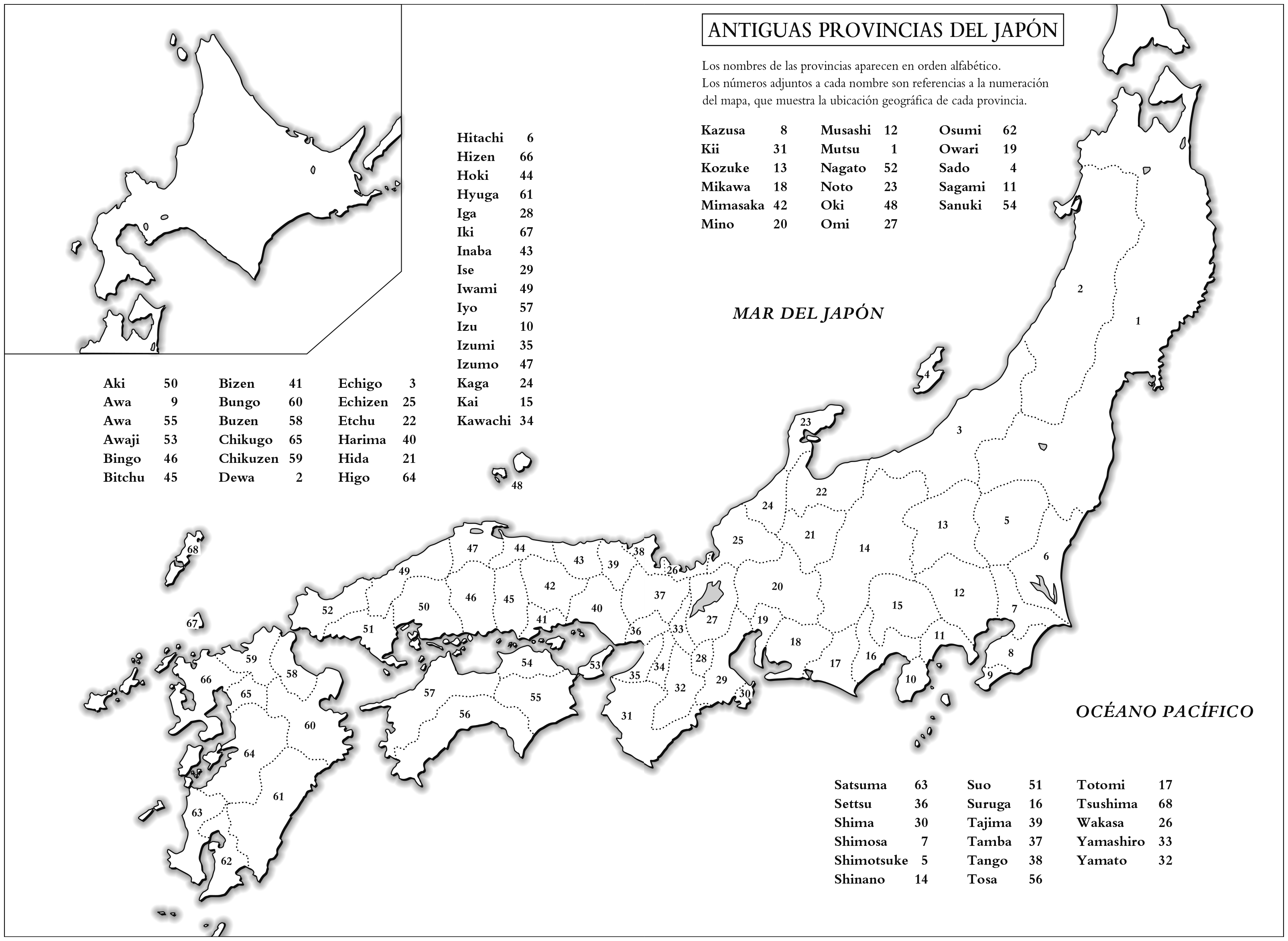 MAPAS-ANTIGUAS PROVINCIAS DEL JAPÓN