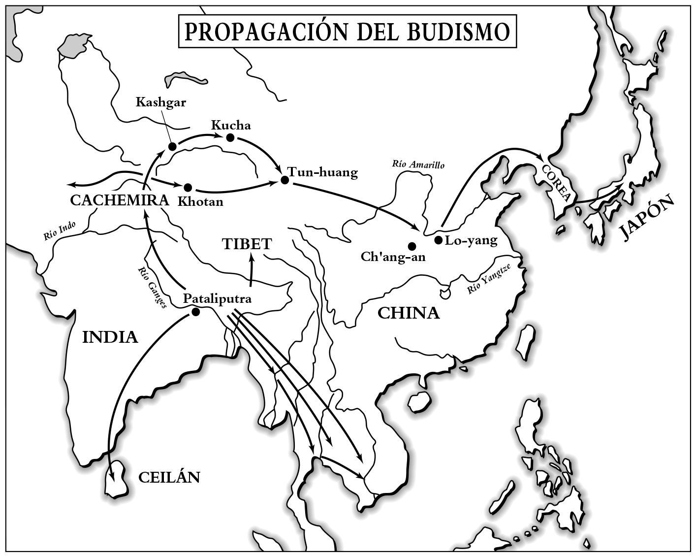 MAPAS-PROPAGACIÓN DEL BUDISMO