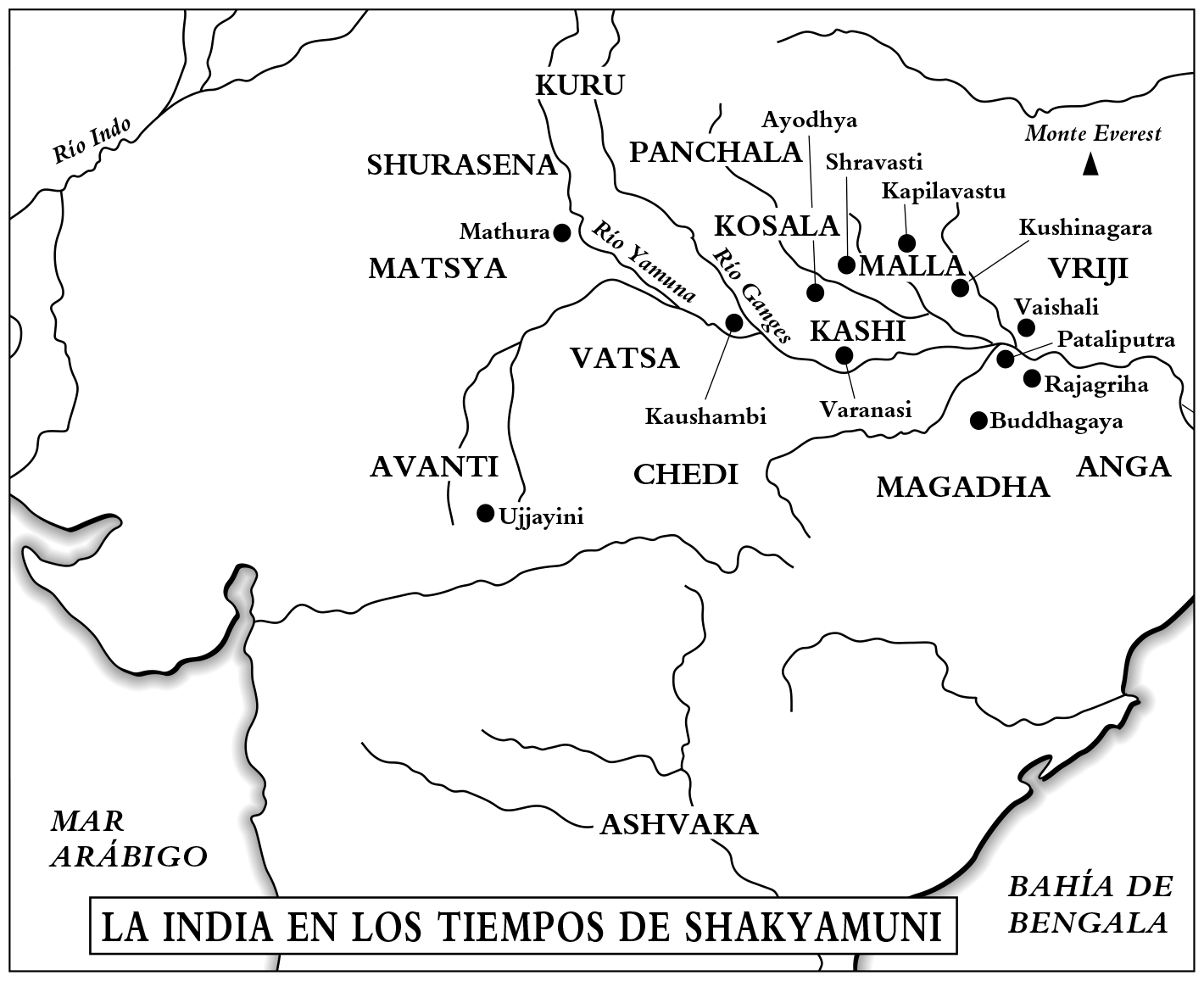 MAPAS-LA INDIA EN LOS TIEMPOS DE SHAKYAMUNI